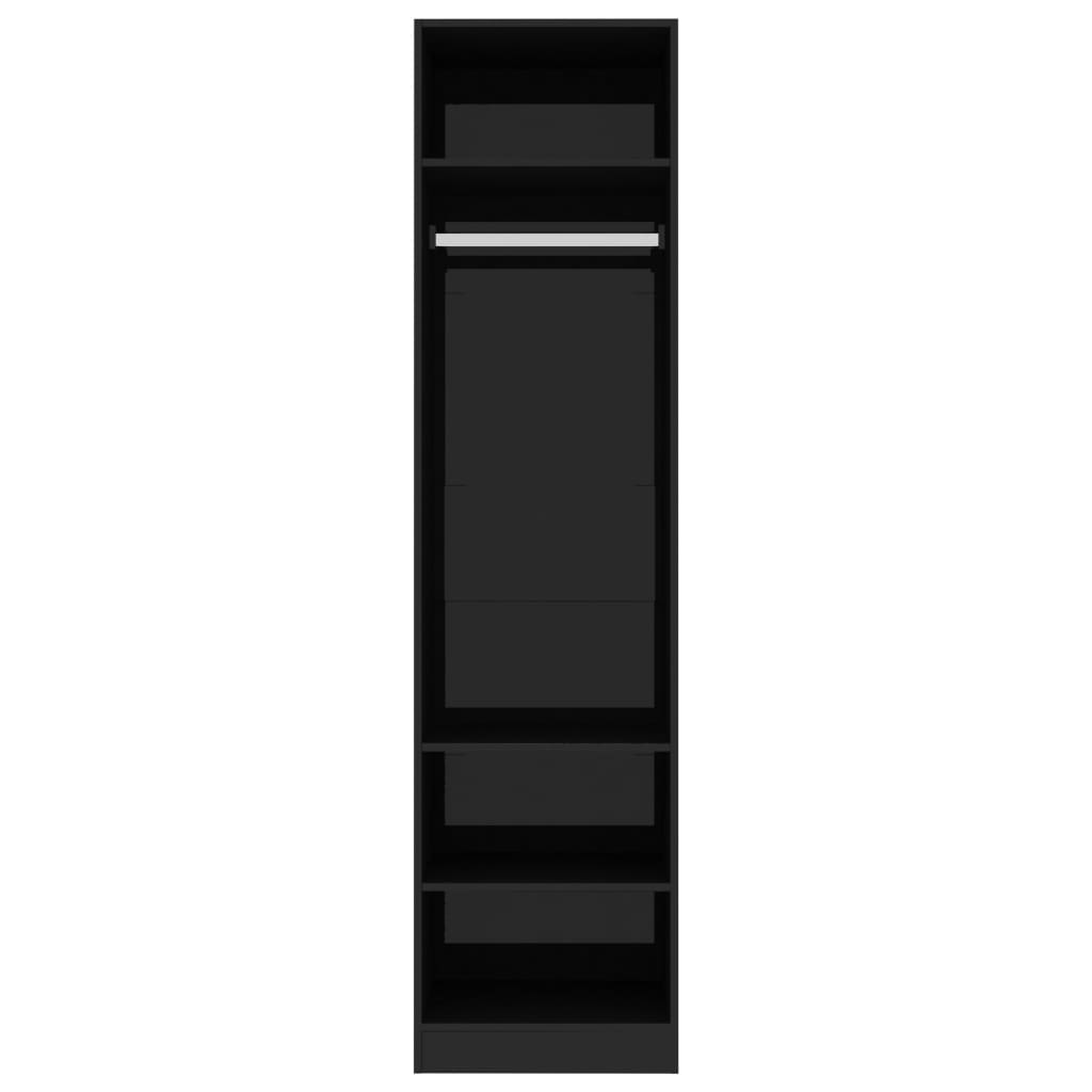 Kleiderschrank Hochglanz-Schwarz 50x50x200 cm Holzwerkstoff