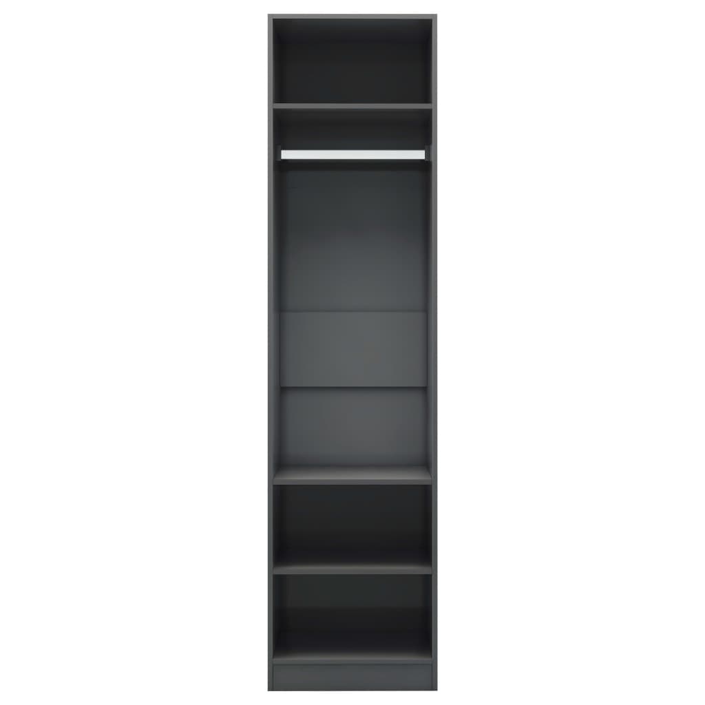 Kleiderschrank Hochglanz-Grau 50x50x200 cm Holzwerkstoff