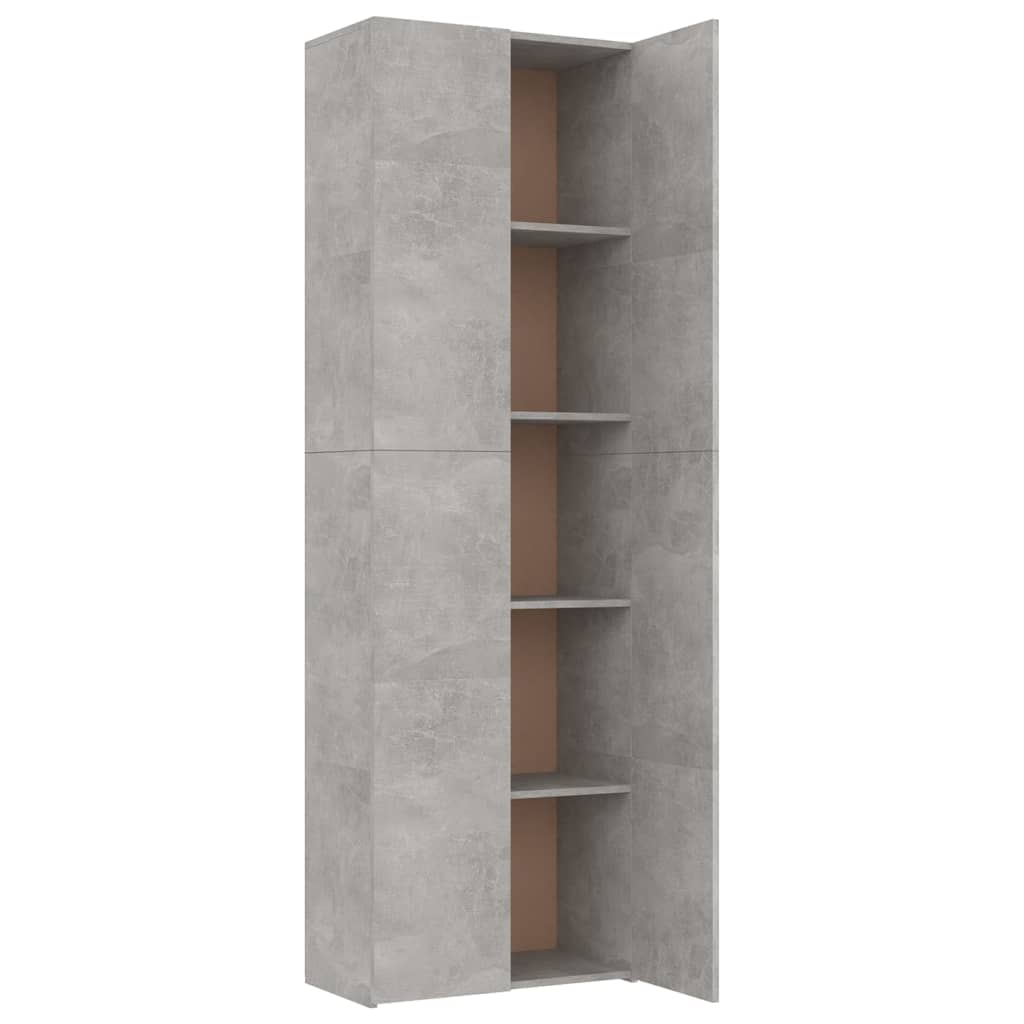 Office Cabinet Concrete Grey 60x32x190 cm Wood Material