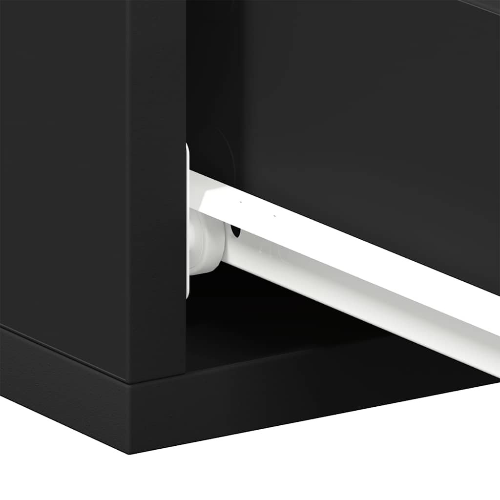 Tables de chevet suspendues 2 pcs. Matériau bois noir 40x30x15 cm