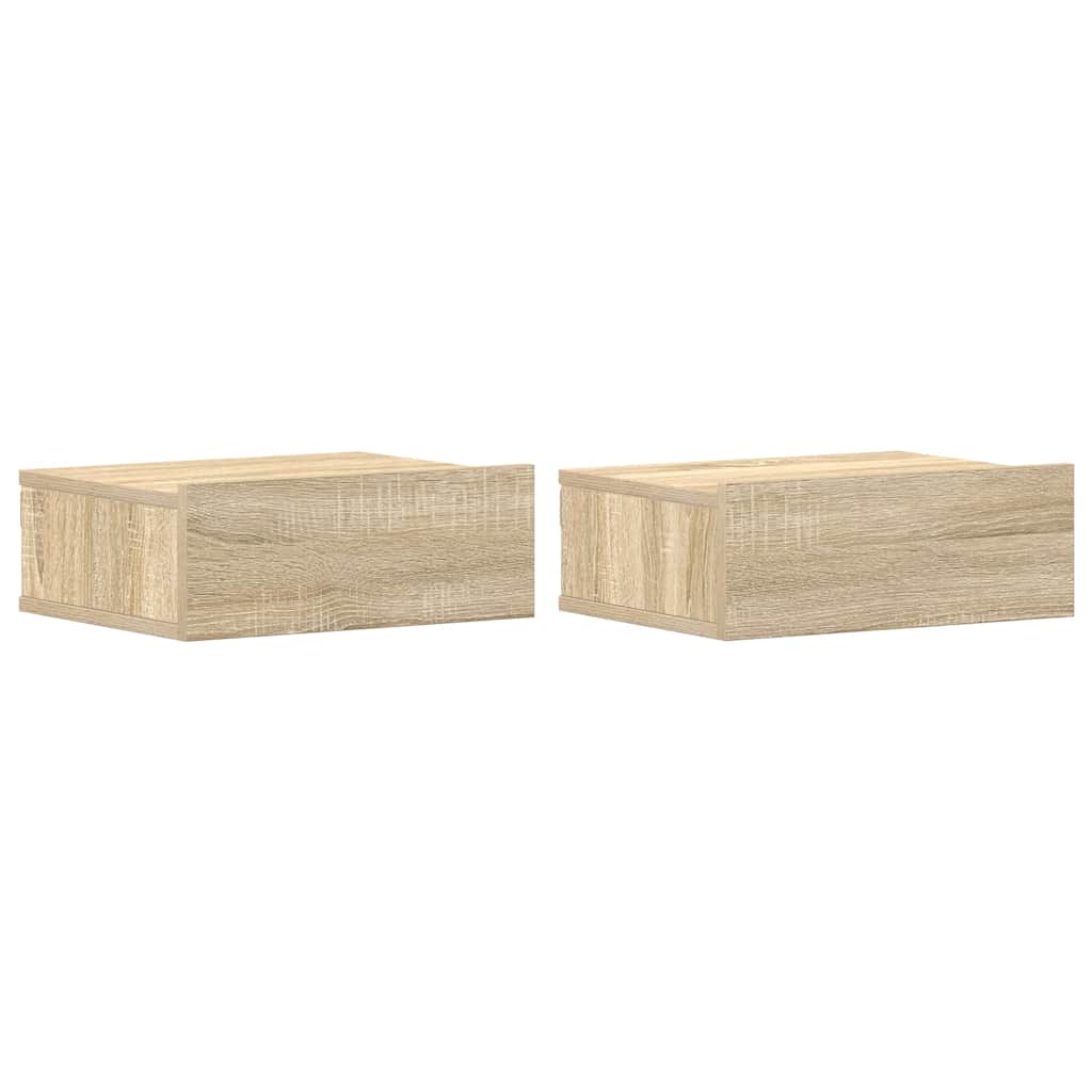 Tables de chevet suspendues 2 pcs. Chêne Sonoma 40x30x15 cm