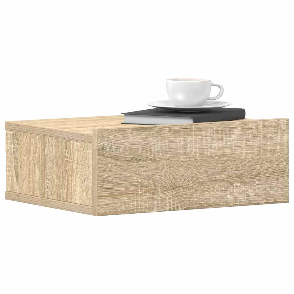 Tables de chevet suspendues 2 pcs. Chêne Sonoma 40x30x15 cm