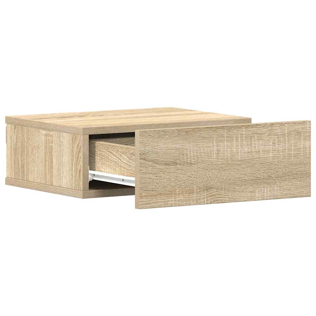 Tables de chevet suspendues 2 pcs. Chêne Sonoma 40x30x15 cm