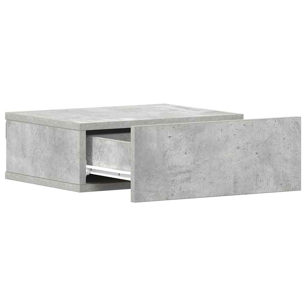 Hängende Nachttische 2 Stk. Betongrau 40x30x15 cm Holzwerkstoff
