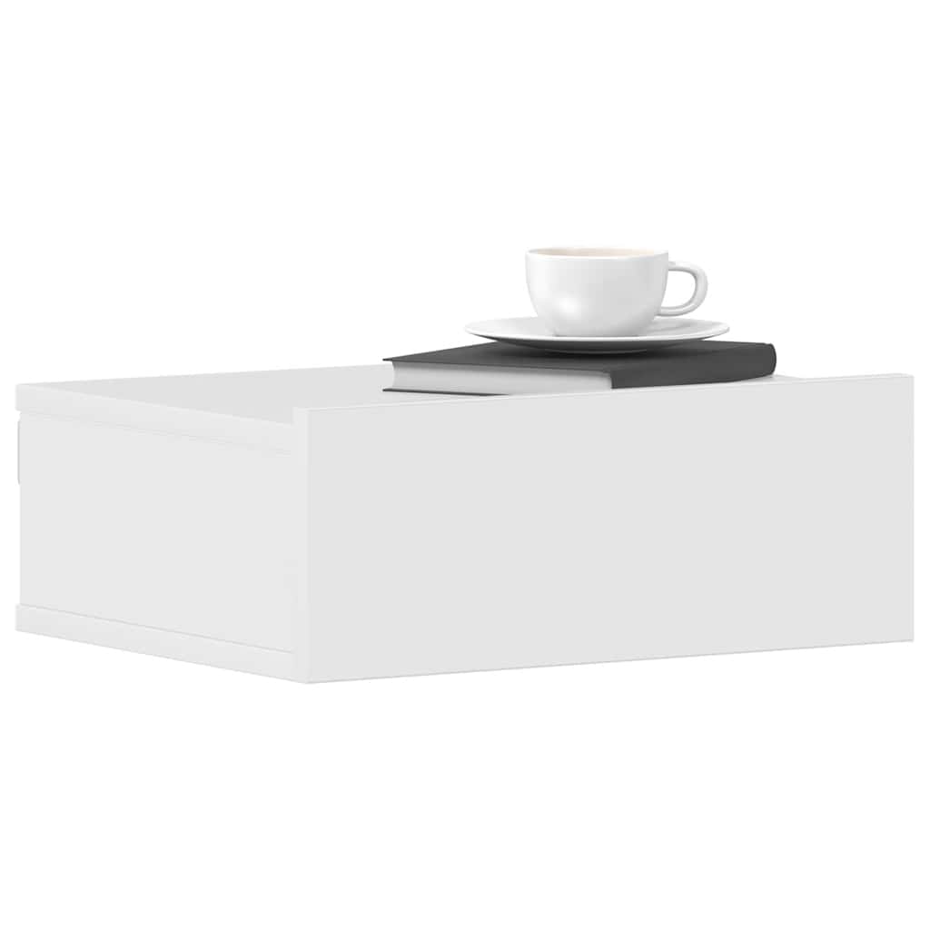 Tables de chevet suspendues 2 pcs blanc brillant 40x30x15 cm