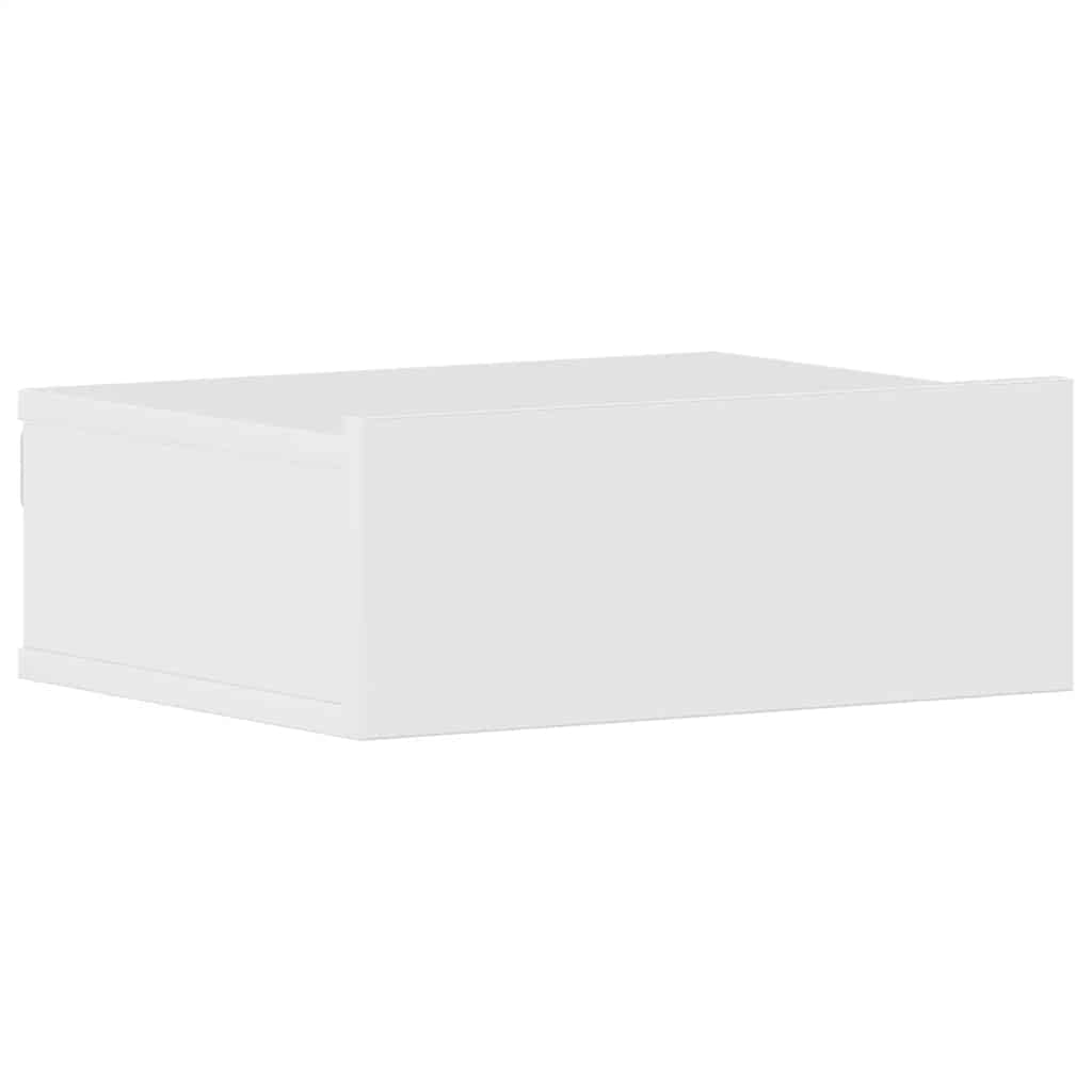 Tables de chevet suspendues 2 pcs blanc brillant 40x30x15 cm