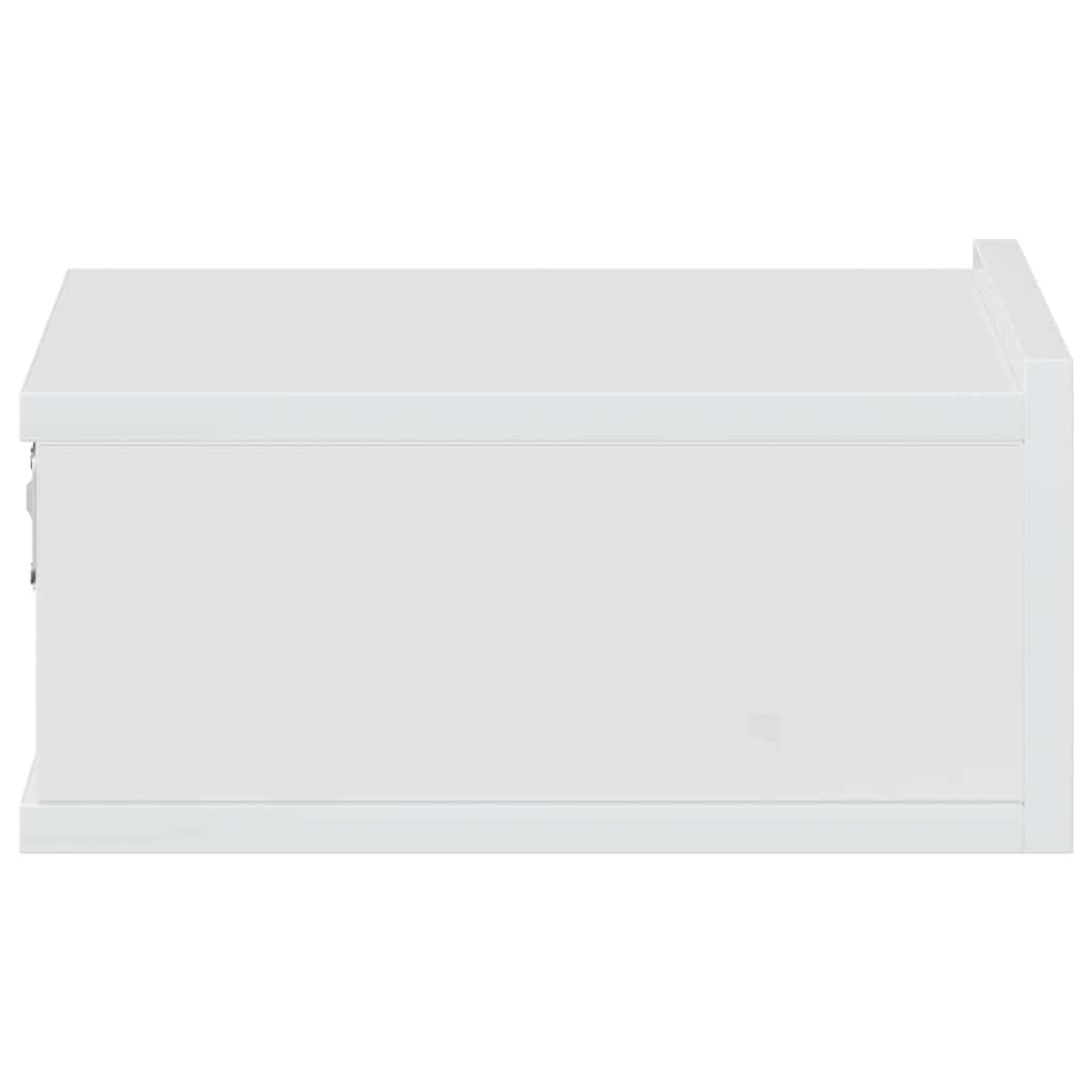 Tables de chevet suspendues 2 pcs blanc brillant 40x30x15 cm