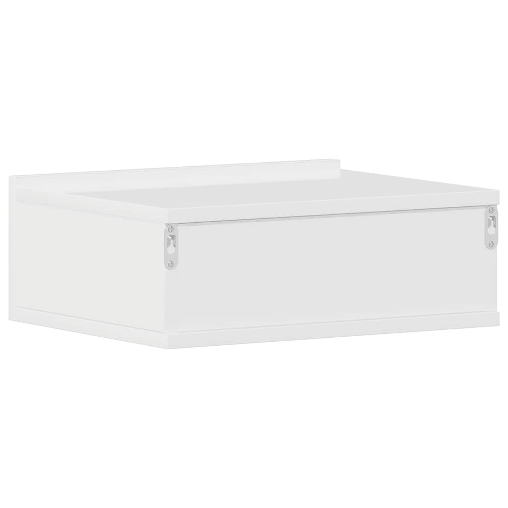 Tables de chevet suspendues 2 pcs blanc brillant 40x30x15 cm