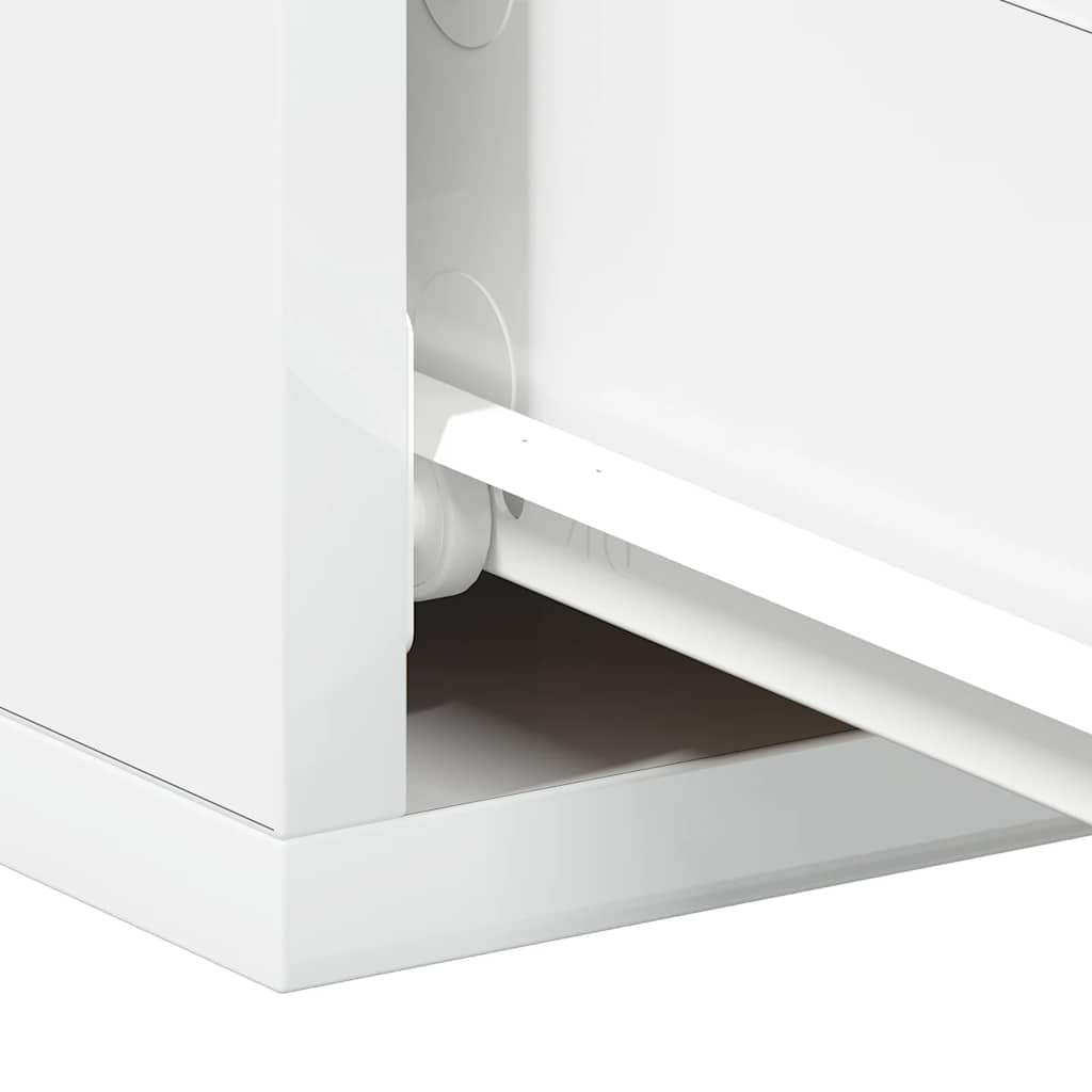 Tables de chevet suspendues 2 pcs blanc brillant 40x30x15 cm