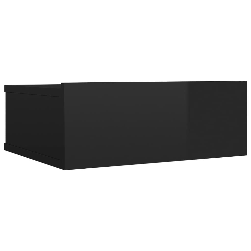 Hängender Nachttisch Hochglanz-Schwarz 40x30x15cm Holzwerkstoff