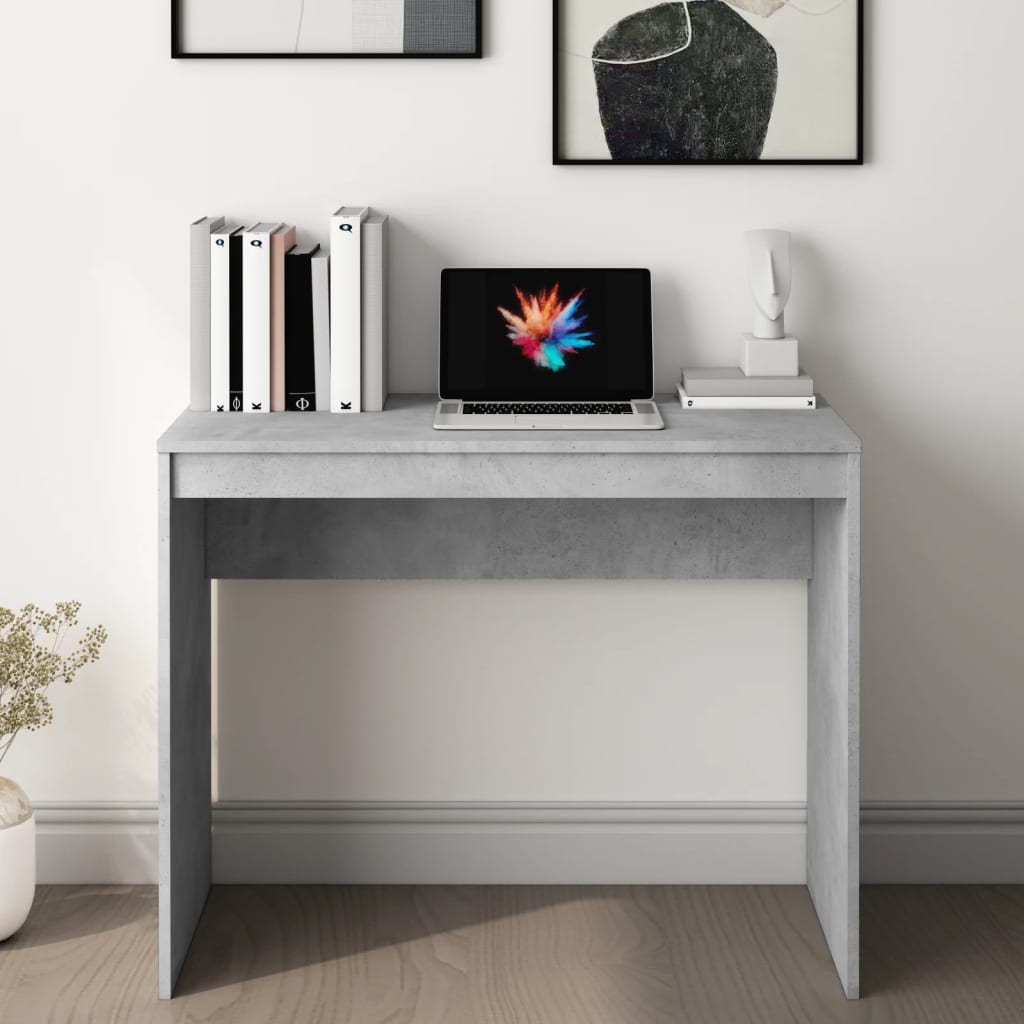 Desk concrete grey 90x40x72 cm wood material