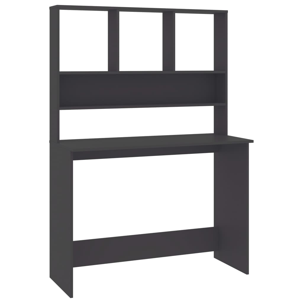 Schreibtisch mit Regalen Grau 110x45x157 cm Holzwerkstoff