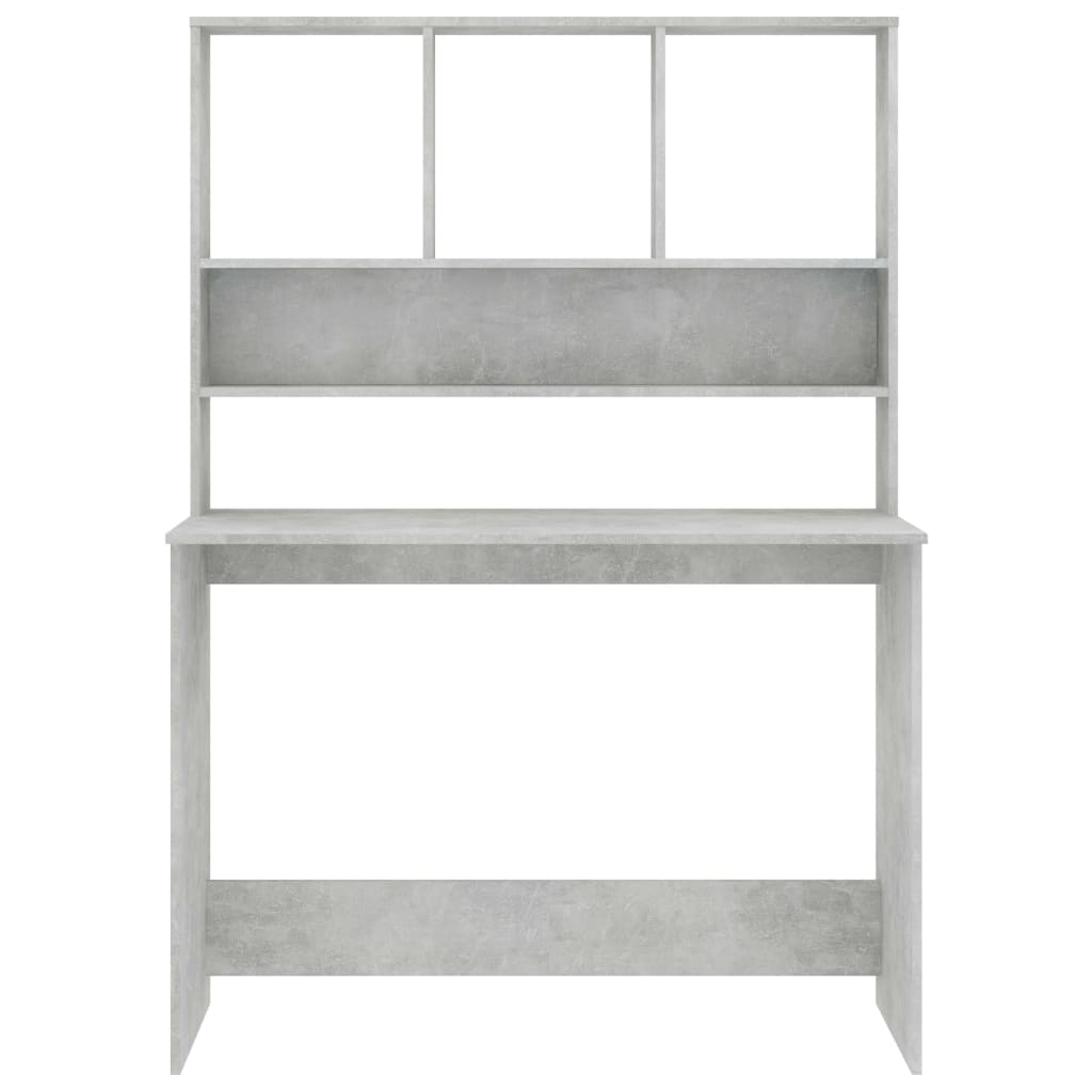 Schreibtisch mit Regalen Betongrau 110x45x157 cm Holzwerkstoff