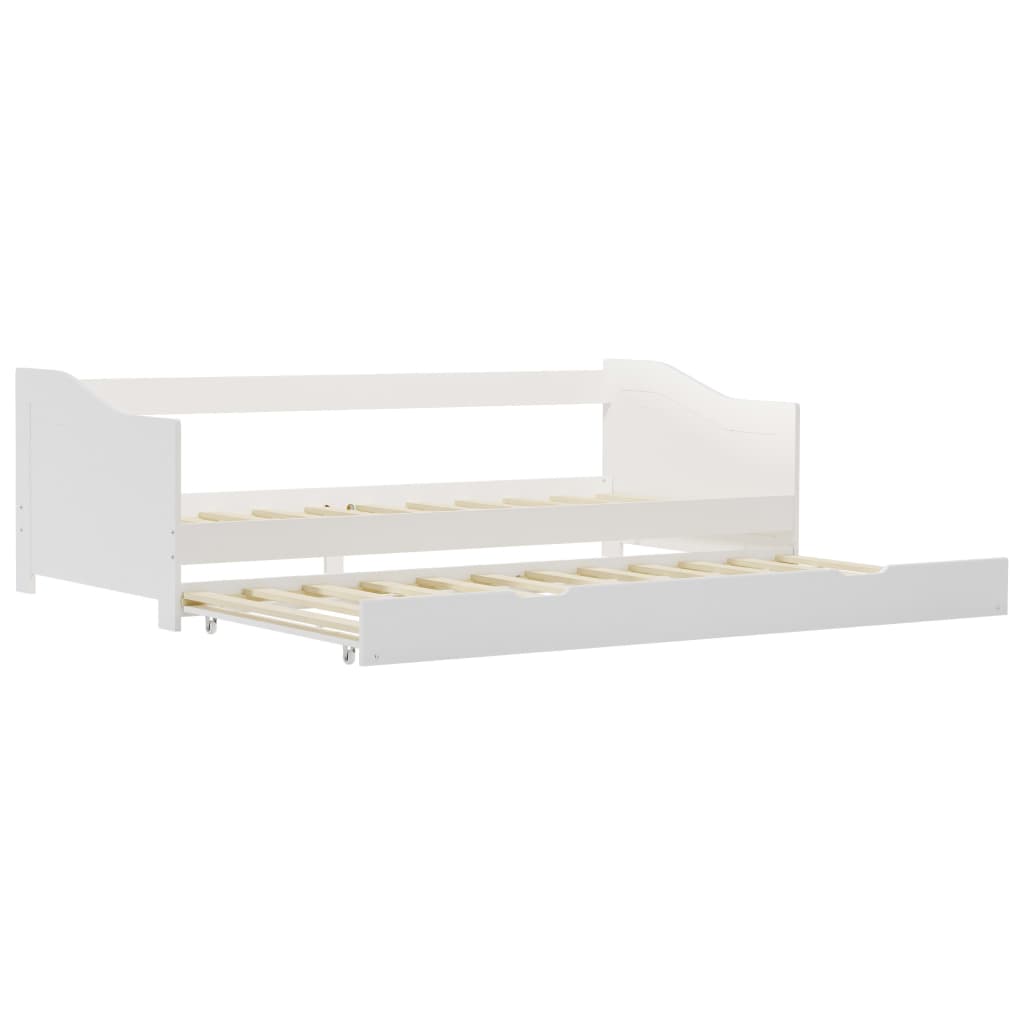 Pull-out sofa bed frame white pinewood 90×200 cm