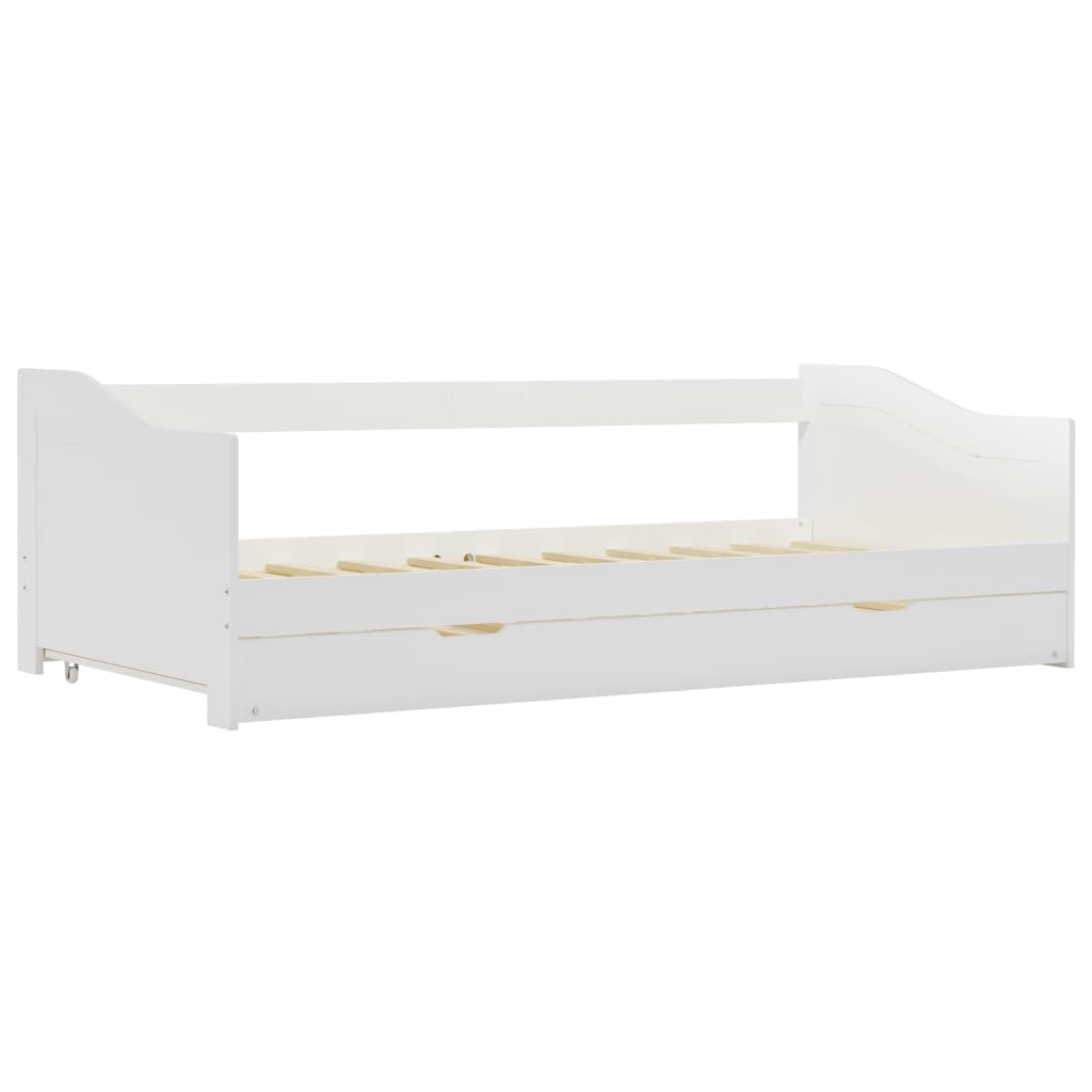 Pull-out sofa bed frame white pinewood 90×200 cm