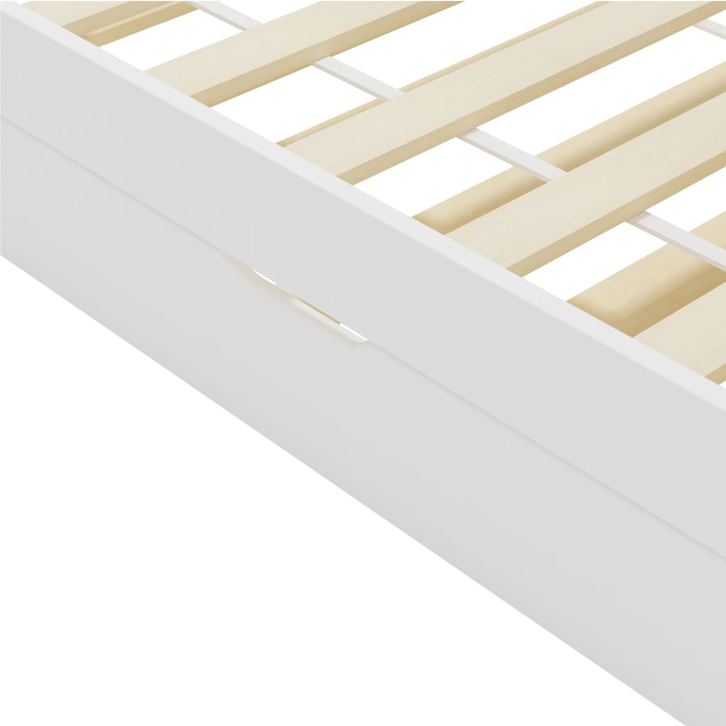 Pull-out sofa bed frame white pinewood 90×200 cm