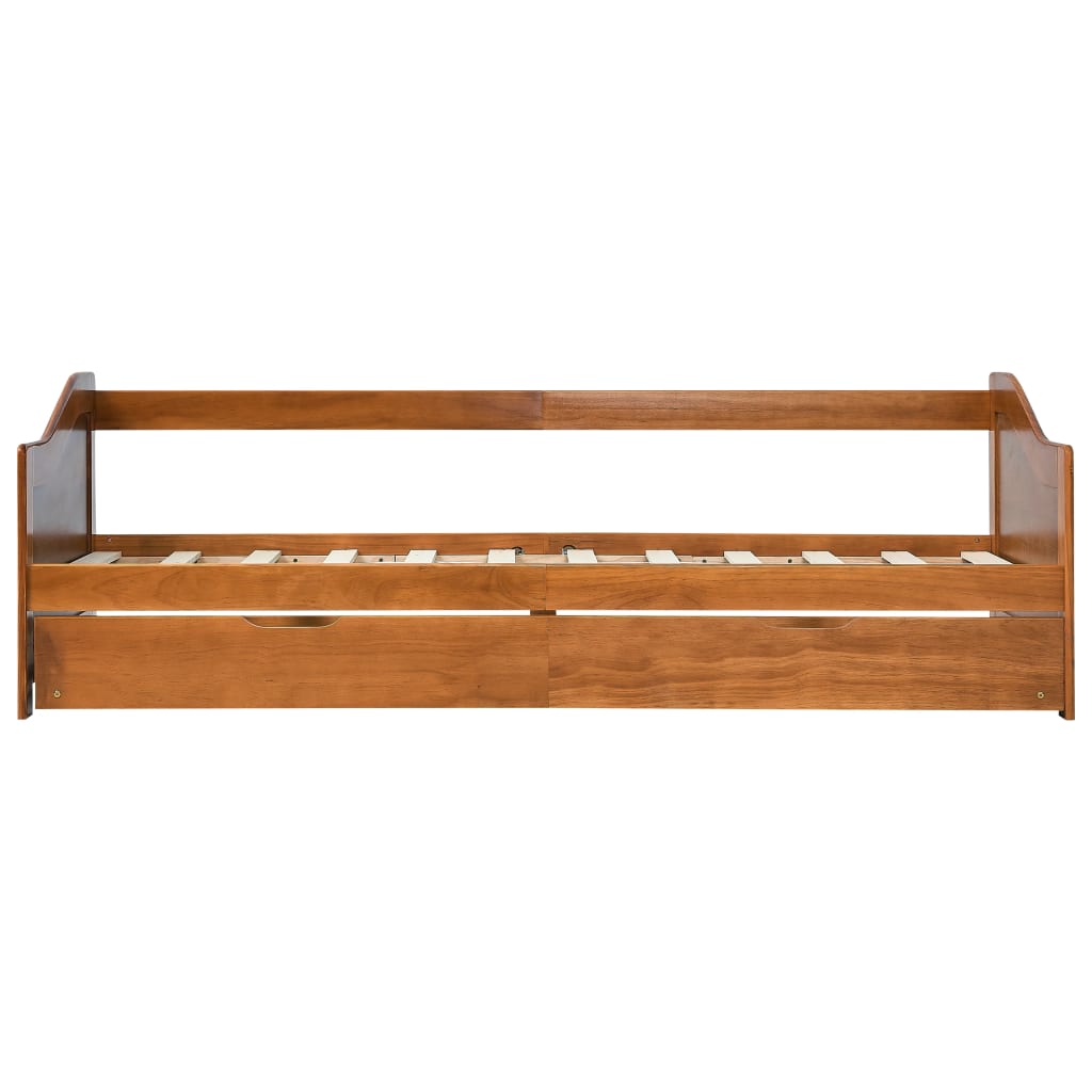 Pull-out sofa bed frame honey brown pinewood 90×200 cm