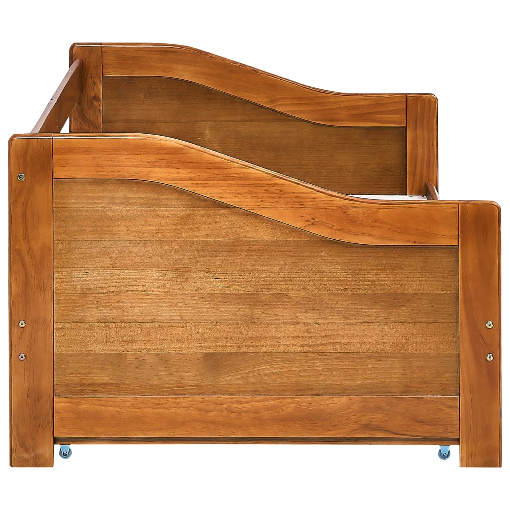 Pull-out sofa bed frame honey brown pinewood 90×200 cm