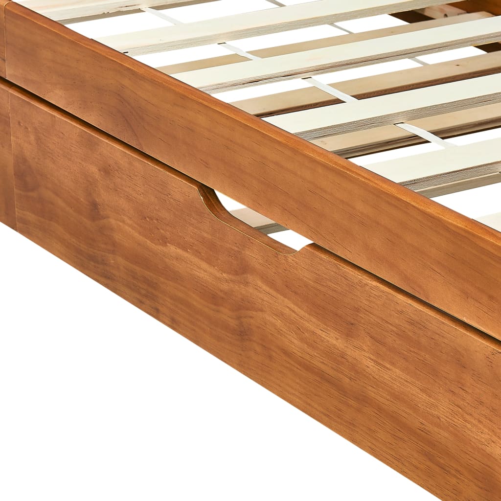 Pull-out sofa bed frame honey brown pinewood 90×200 cm