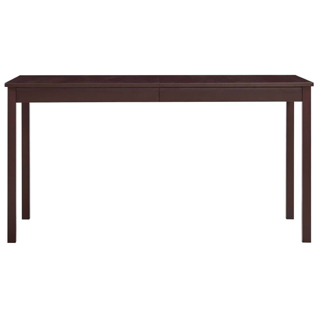 Table à manger marron foncé 140 x 70 x 73 cm en pin