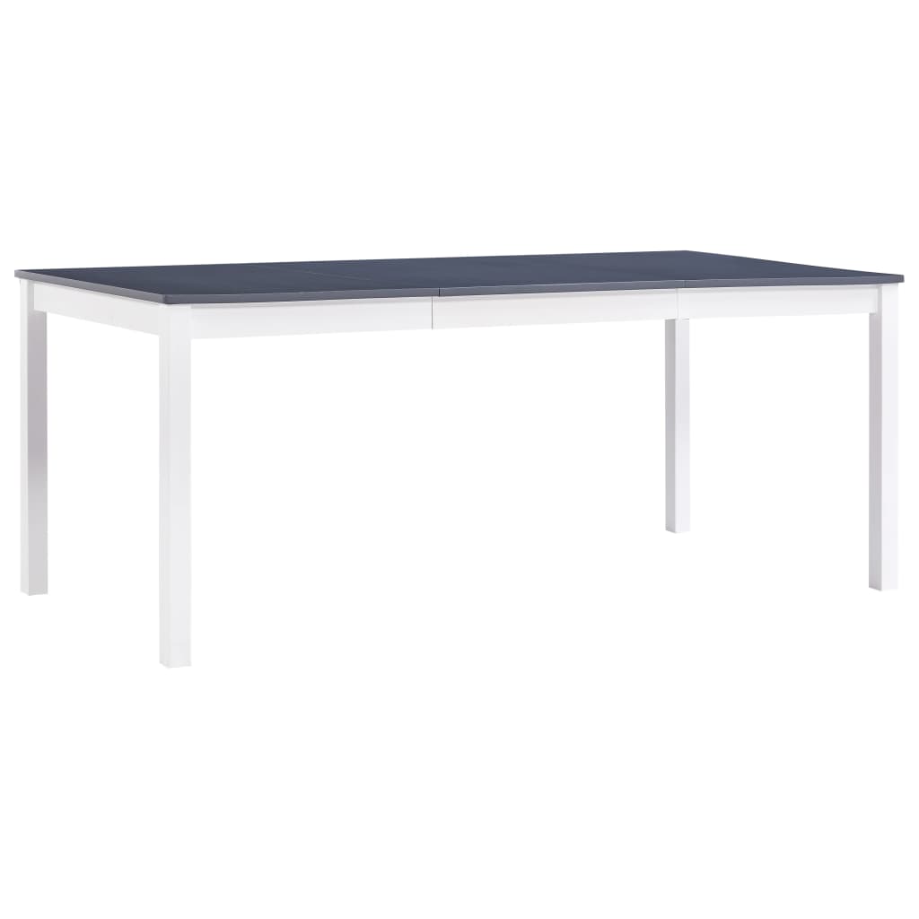 Table à manger blanche et grise 180 x 90 x 73 cm en pin