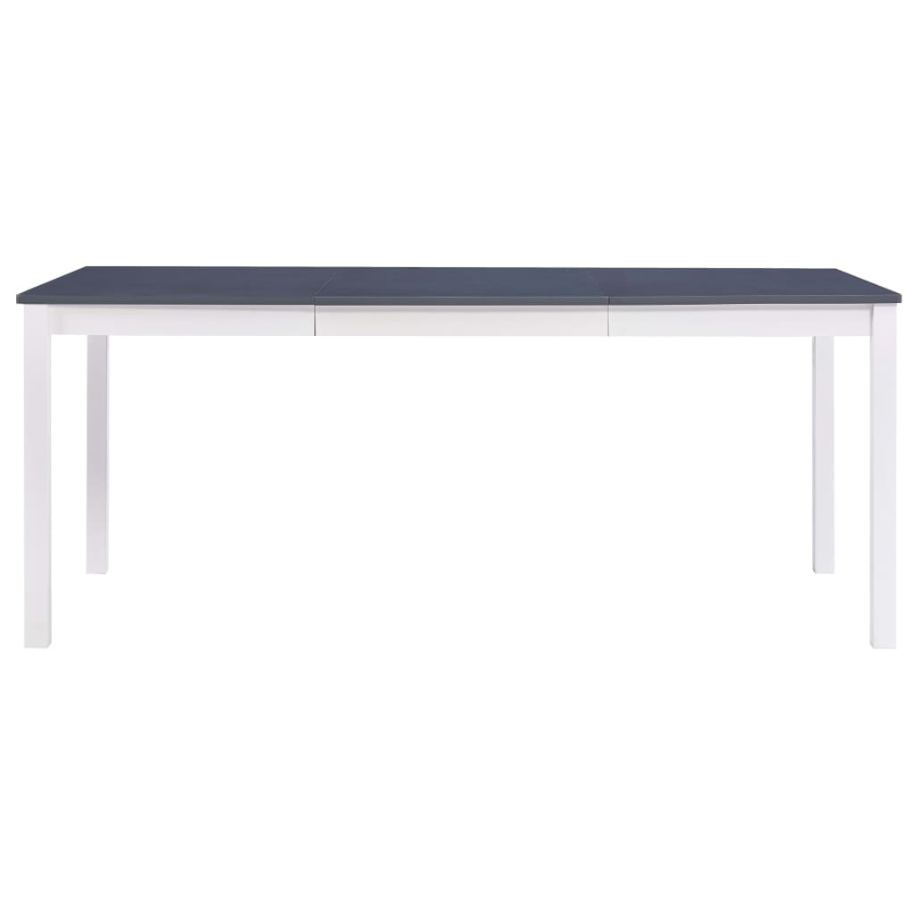 Table à manger blanche et grise 180 x 90 x 73 cm en pin