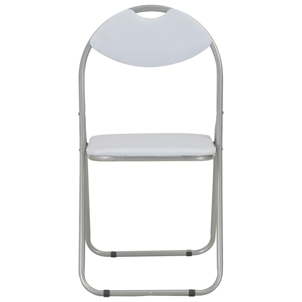Folding dining chairs 2 pcs. White faux leather