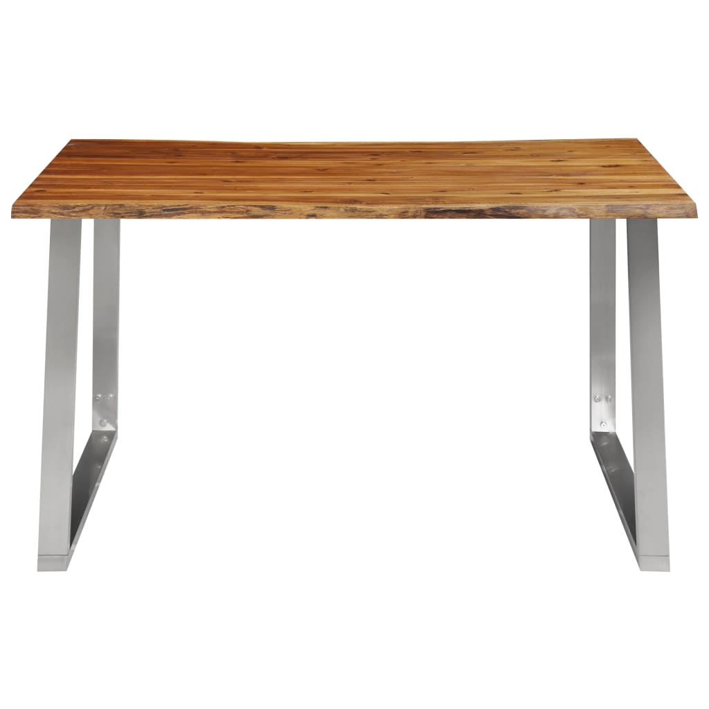 Esstisch 140×80×75 cm Akazie Massivholz und Edelstahl