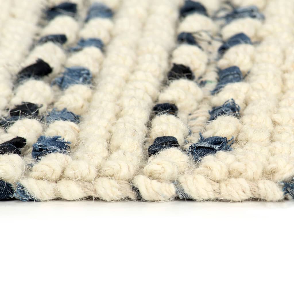 Teppich Denim Wolle 160×230 cm Blau/Weiß