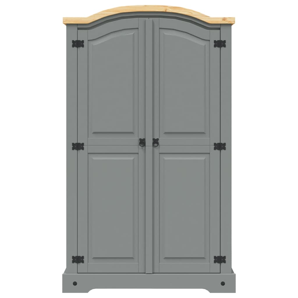 Wardrobe Mexican style pinewood 2 doors grey