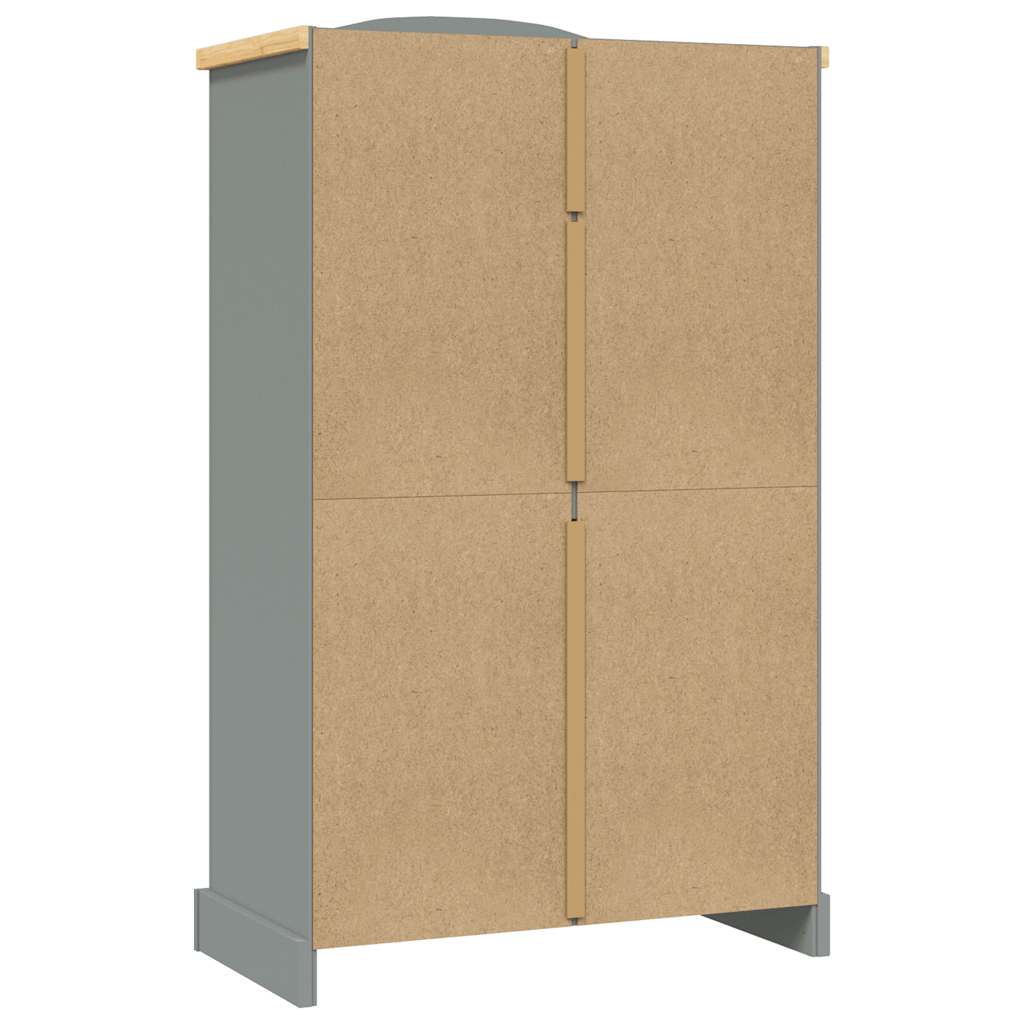 Wardrobe Mexican style pinewood 2 doors grey