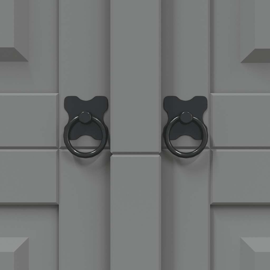 Wardrobe Mexican style pinewood 2 doors grey
