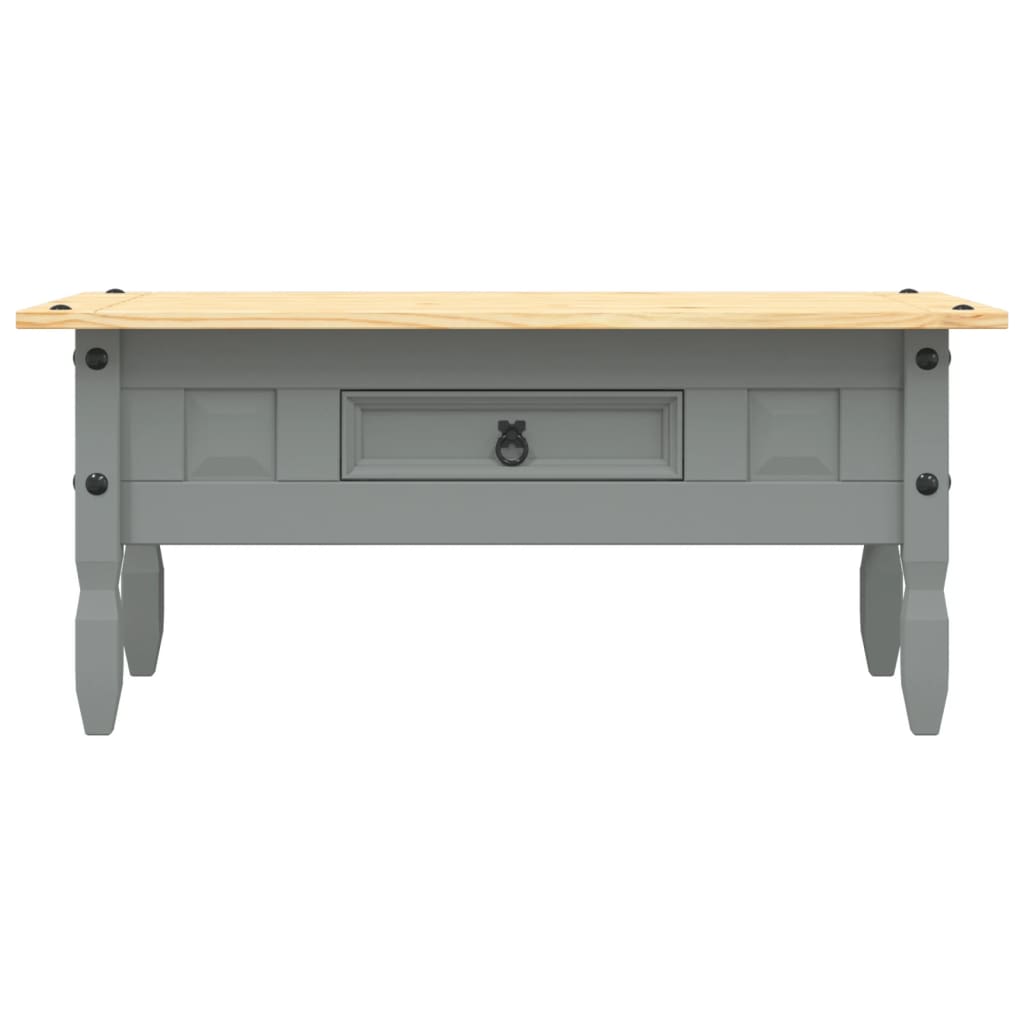 Table basse style mexicain en pin gris 100x55x44 cm