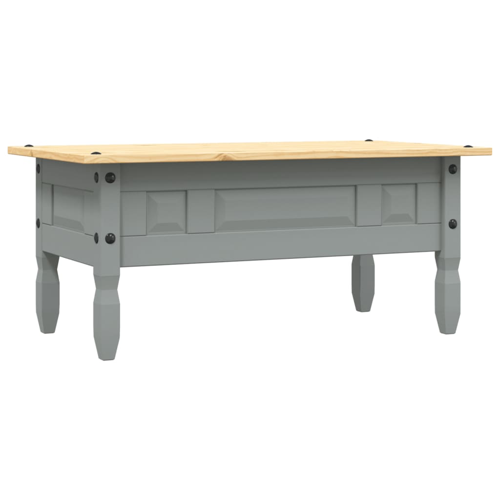Table basse style mexicain en pin gris 100x55x44 cm