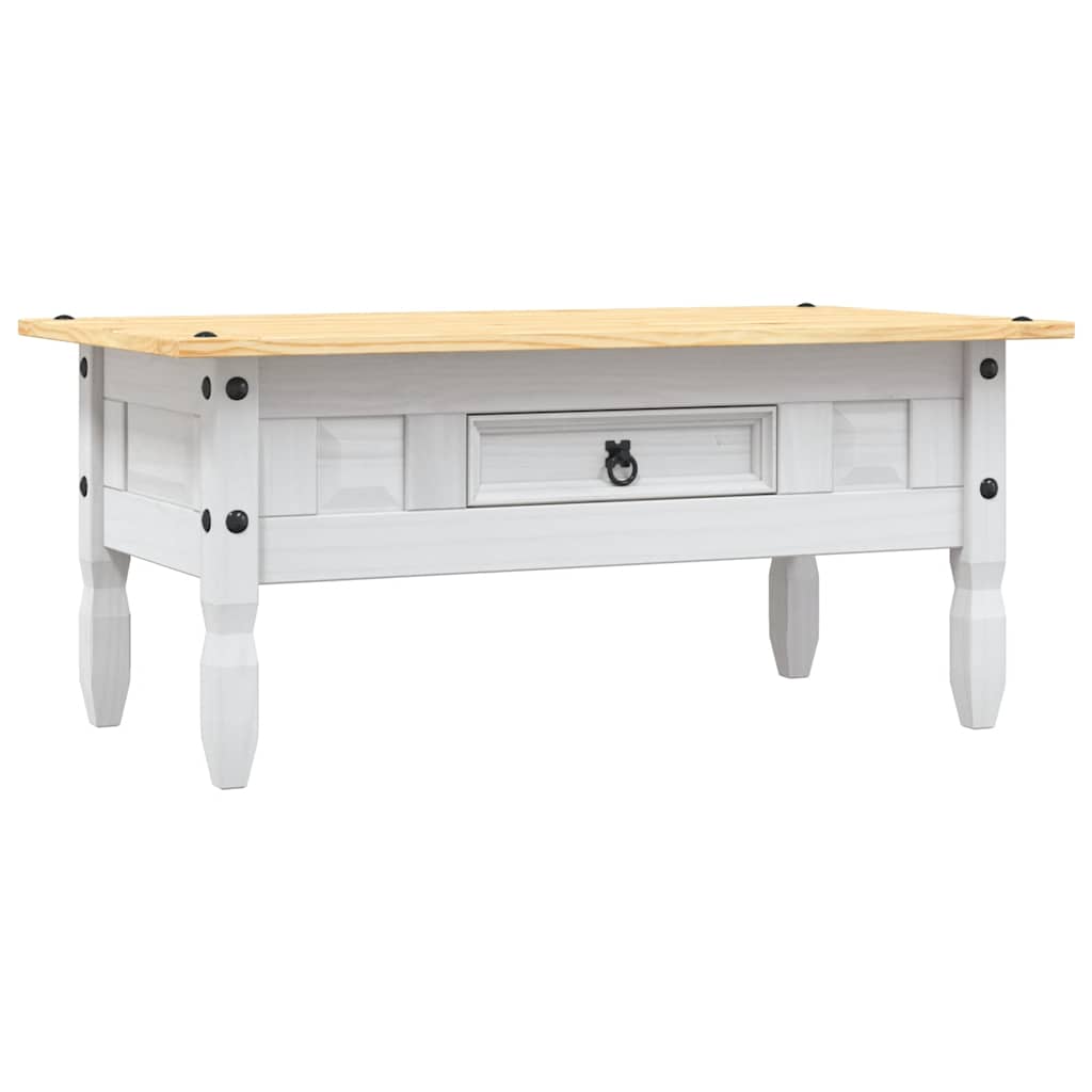 Table basse de style mexicain en pin blanc 100x55x44 cm