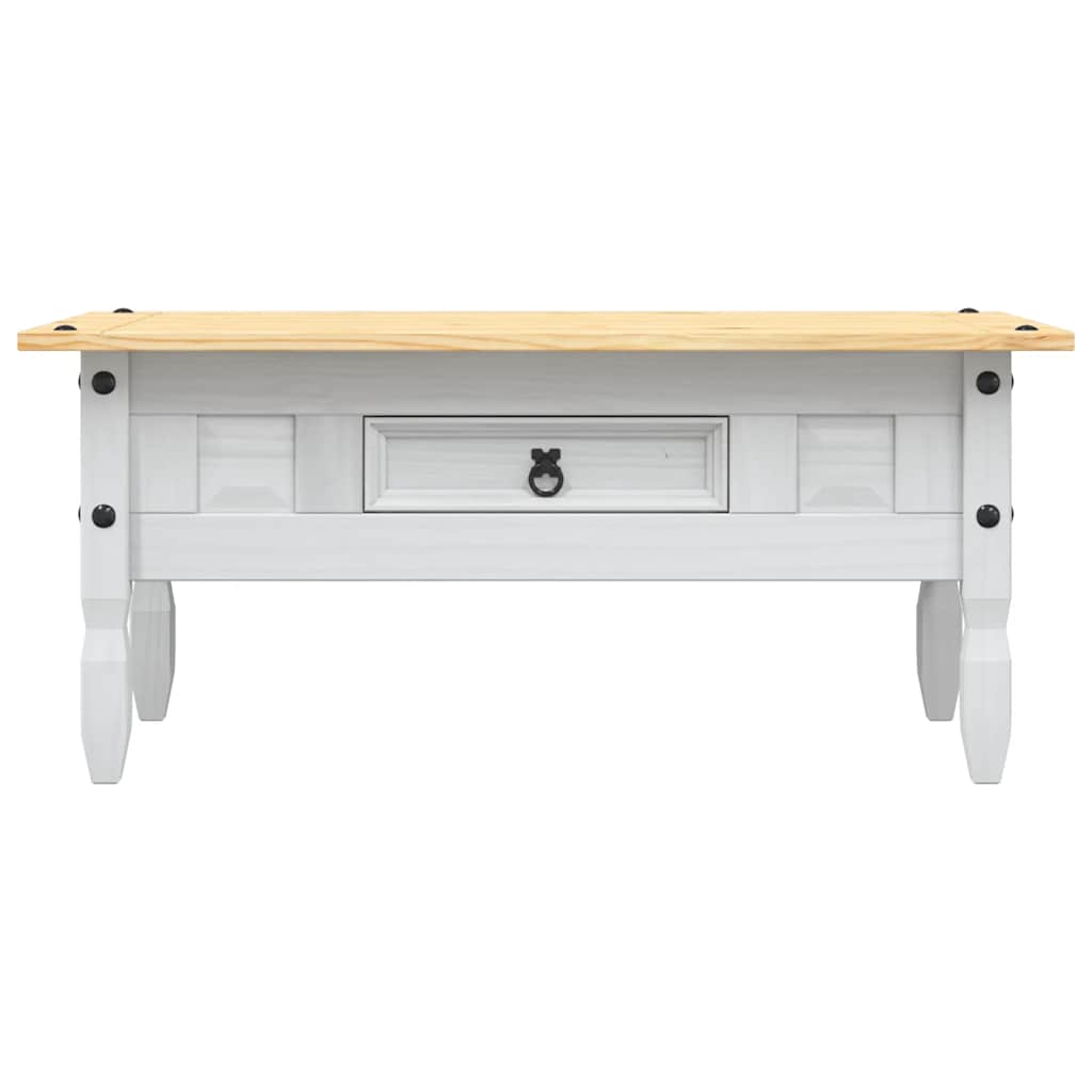 Table basse de style mexicain en pin blanc 100x55x44 cm