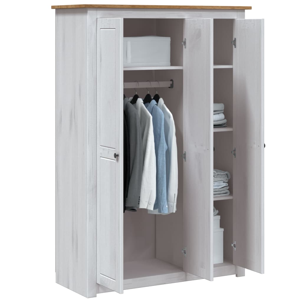 Wardrobe 3-door white 118×50×171.5 cm pine Panama series