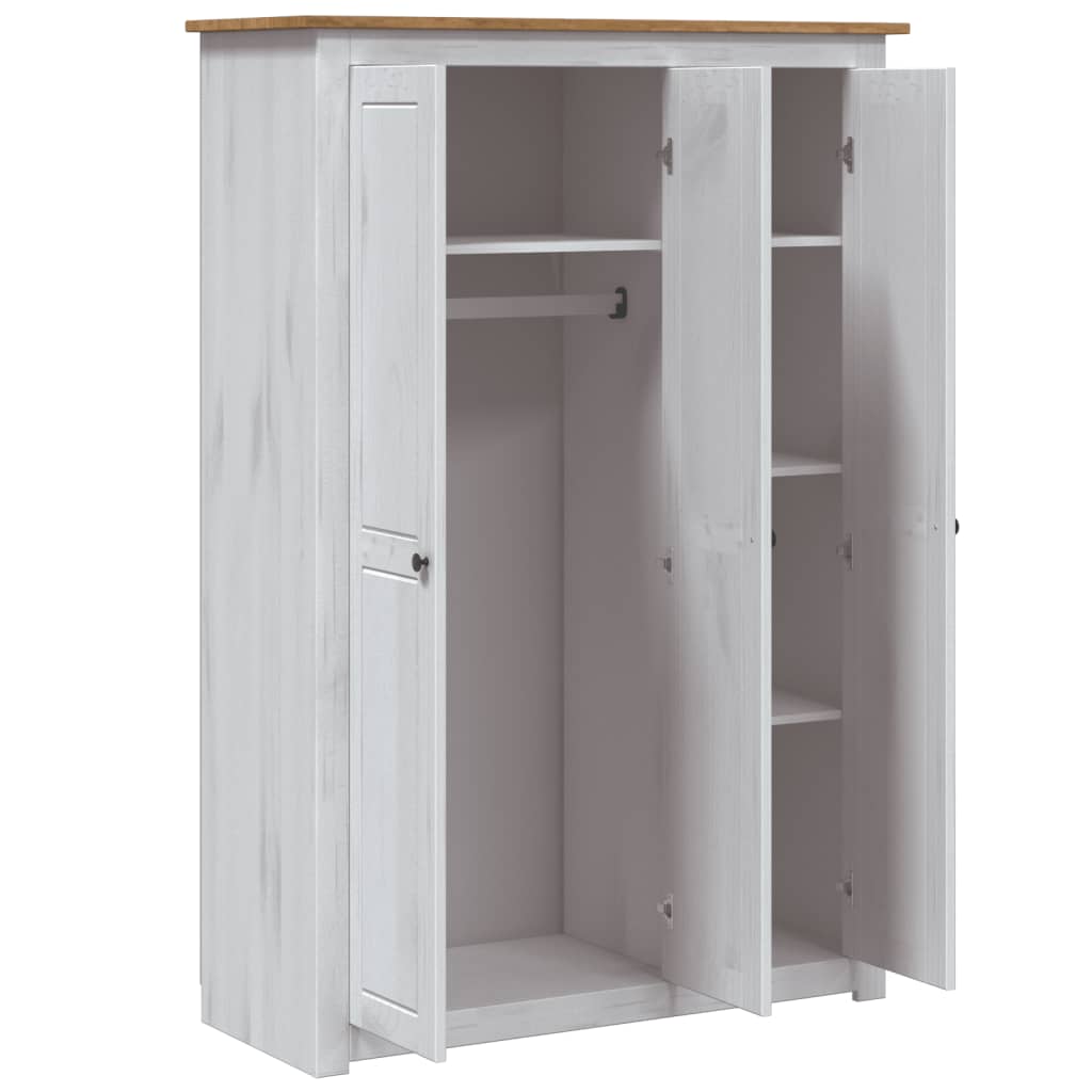 Wardrobe 3-door white 118×50×171.5 cm pine Panama series