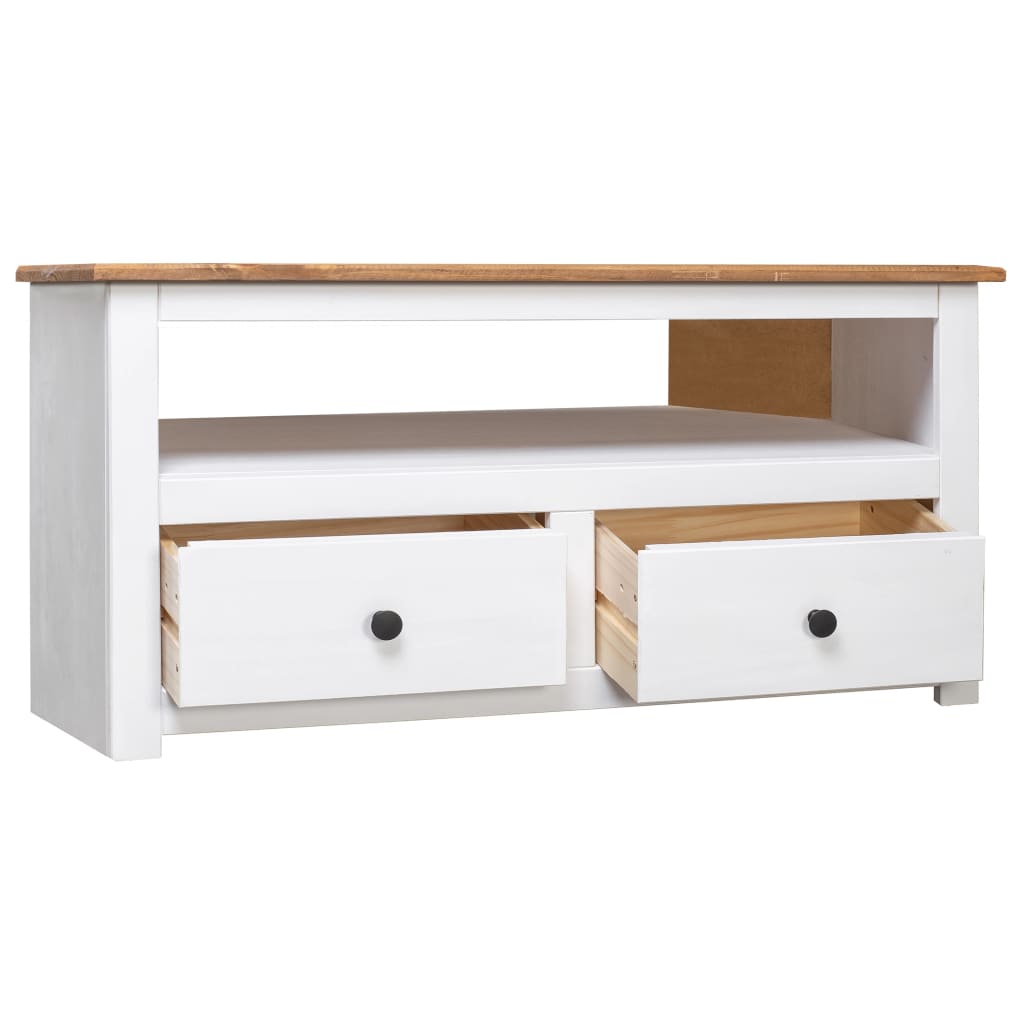 TV corner cabinet white 93 x 49 x 49 cm solid Panama pine