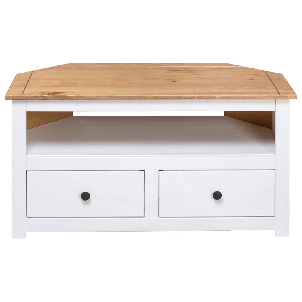 TV corner cabinet white 93 x 49 x 49 cm solid Panama pine