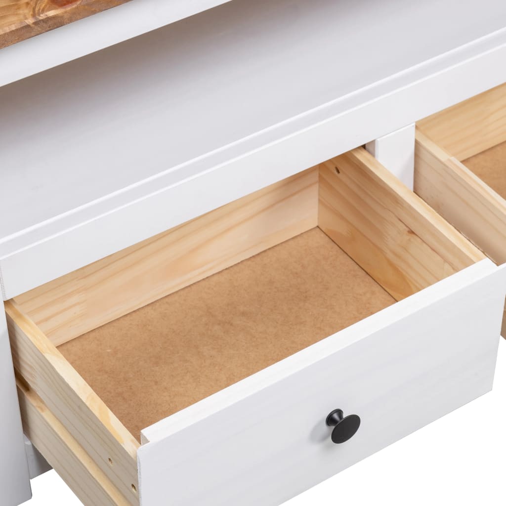 TV corner cabinet white 93 x 49 x 49 cm solid Panama pine