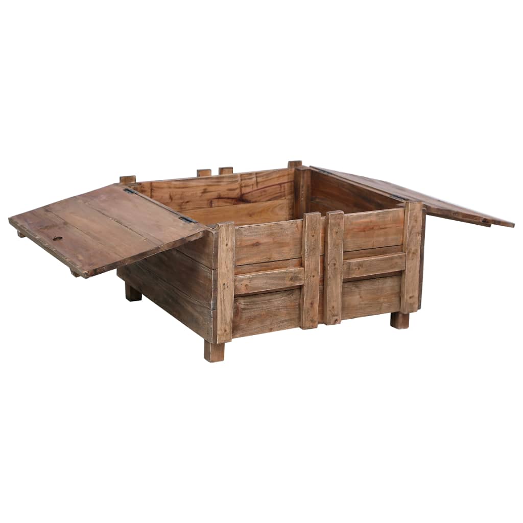 Couchtisch 65x65x38 cm Altholz Massiv