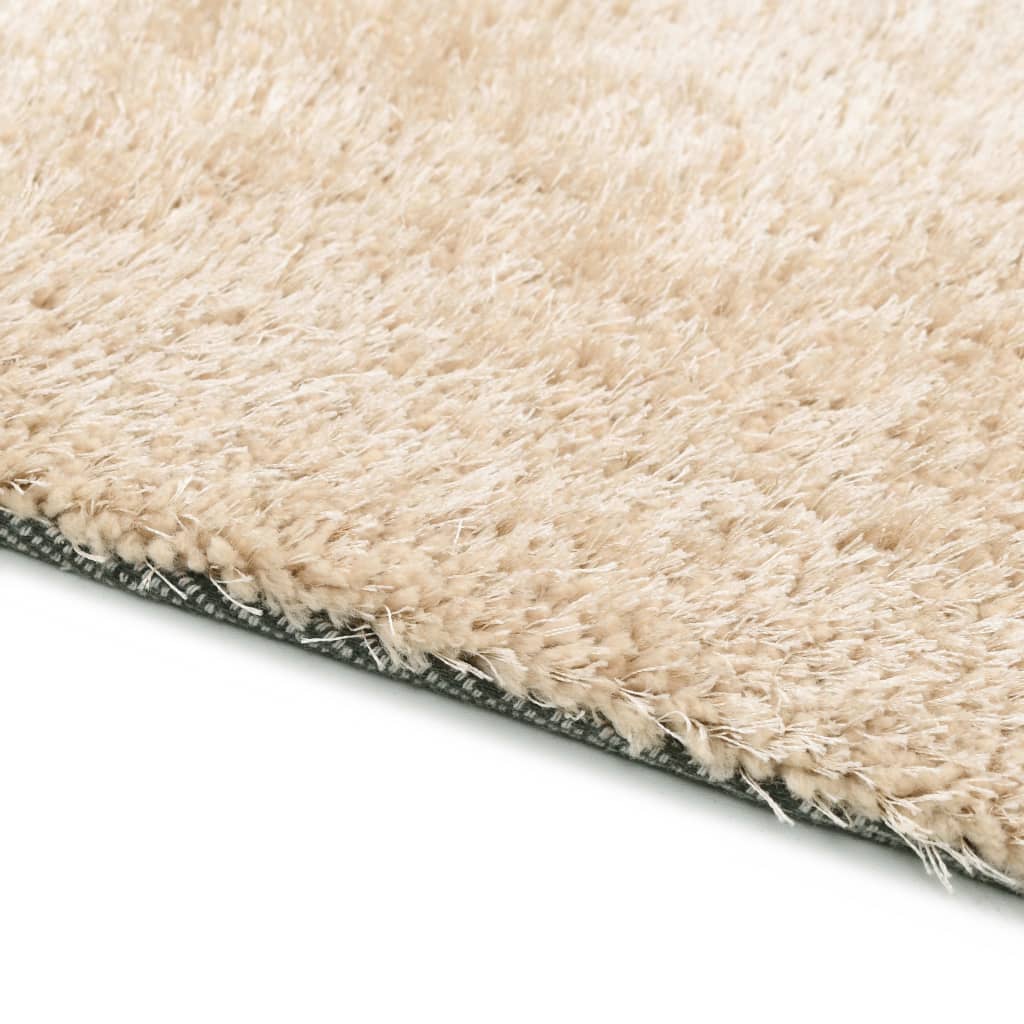 Hochflor-Teppich 140 x 200 cm Beige