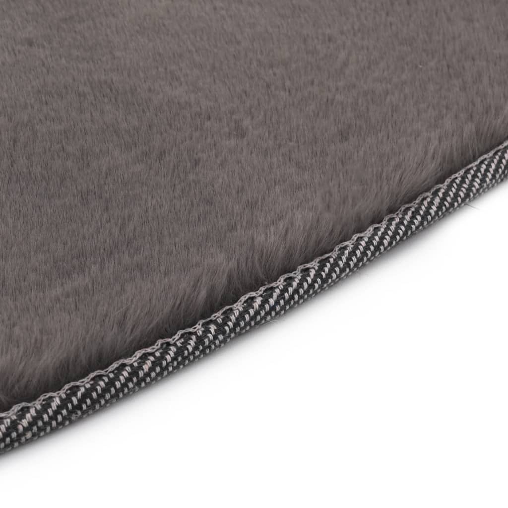 Teppich 160 cm Kunstkaninchenfell Dunkelgrau