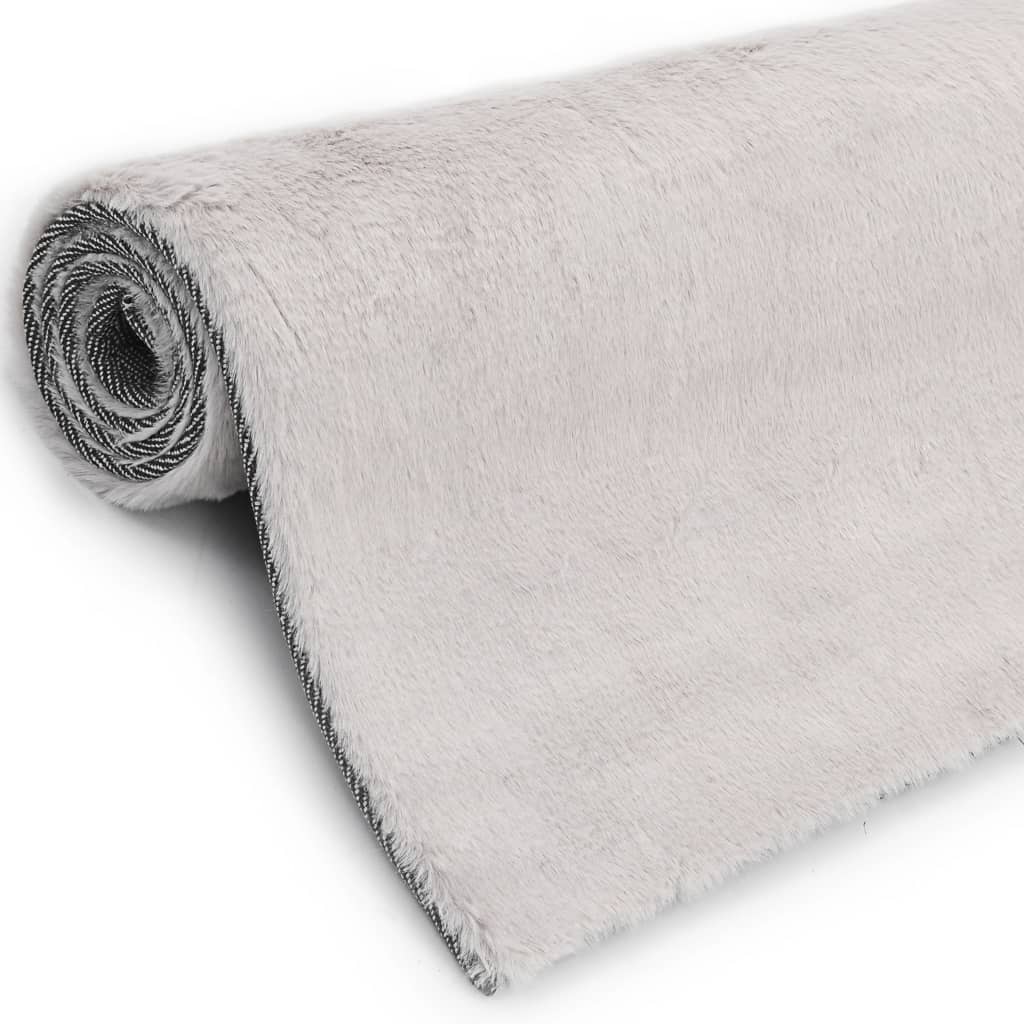 Teppich 140×200 cm Kunstkaninchenfell Grau