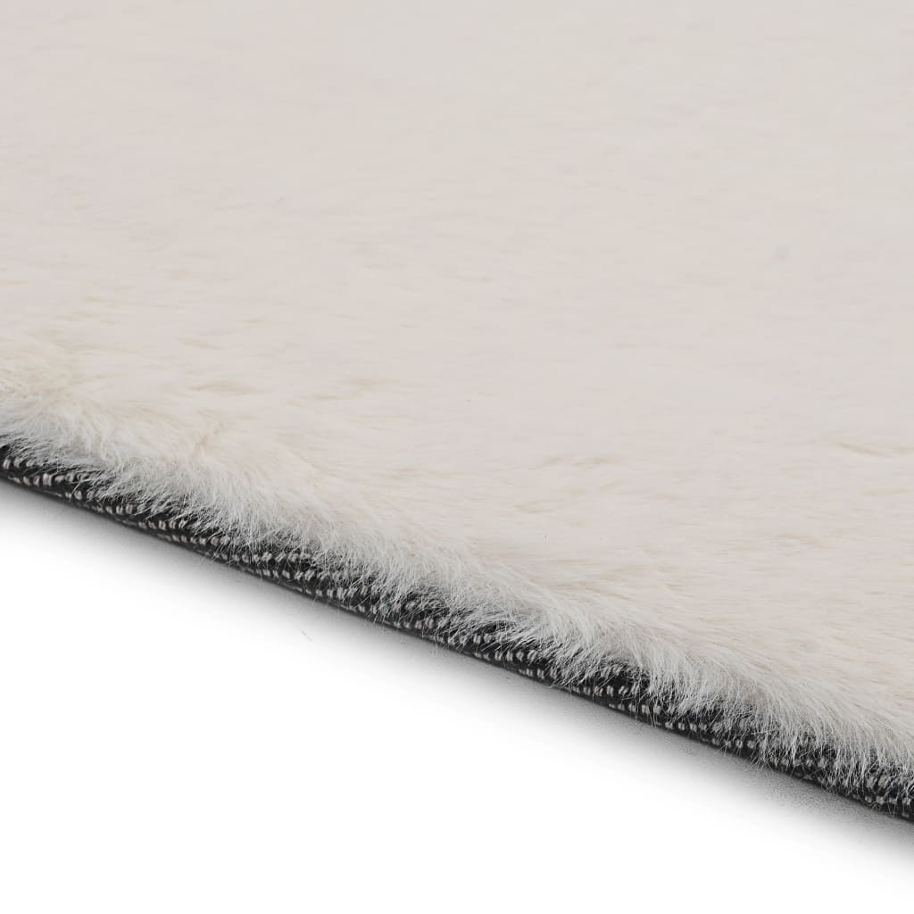 Teppich 140×200 cm Kunstkaninchenfell Creme