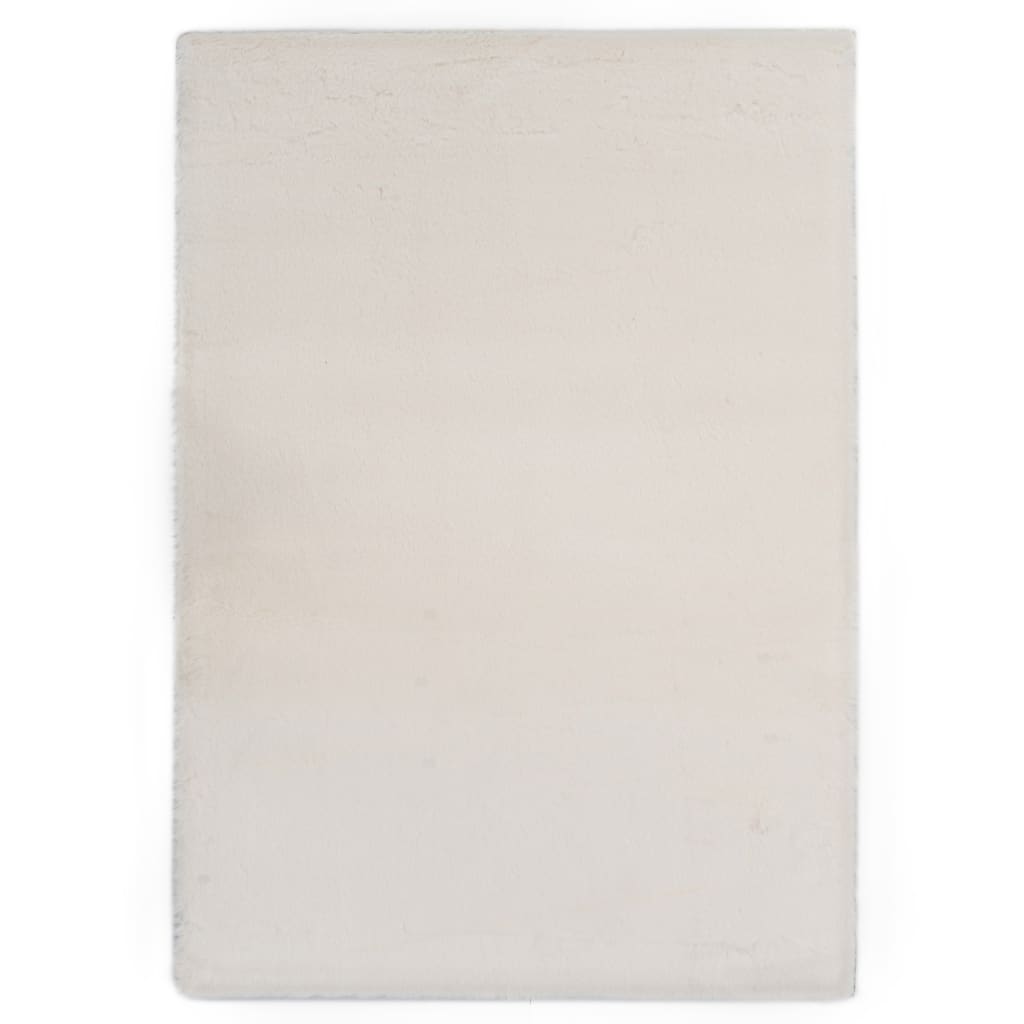 Teppich 160×230 cm Kunstkaninchenfell Creme