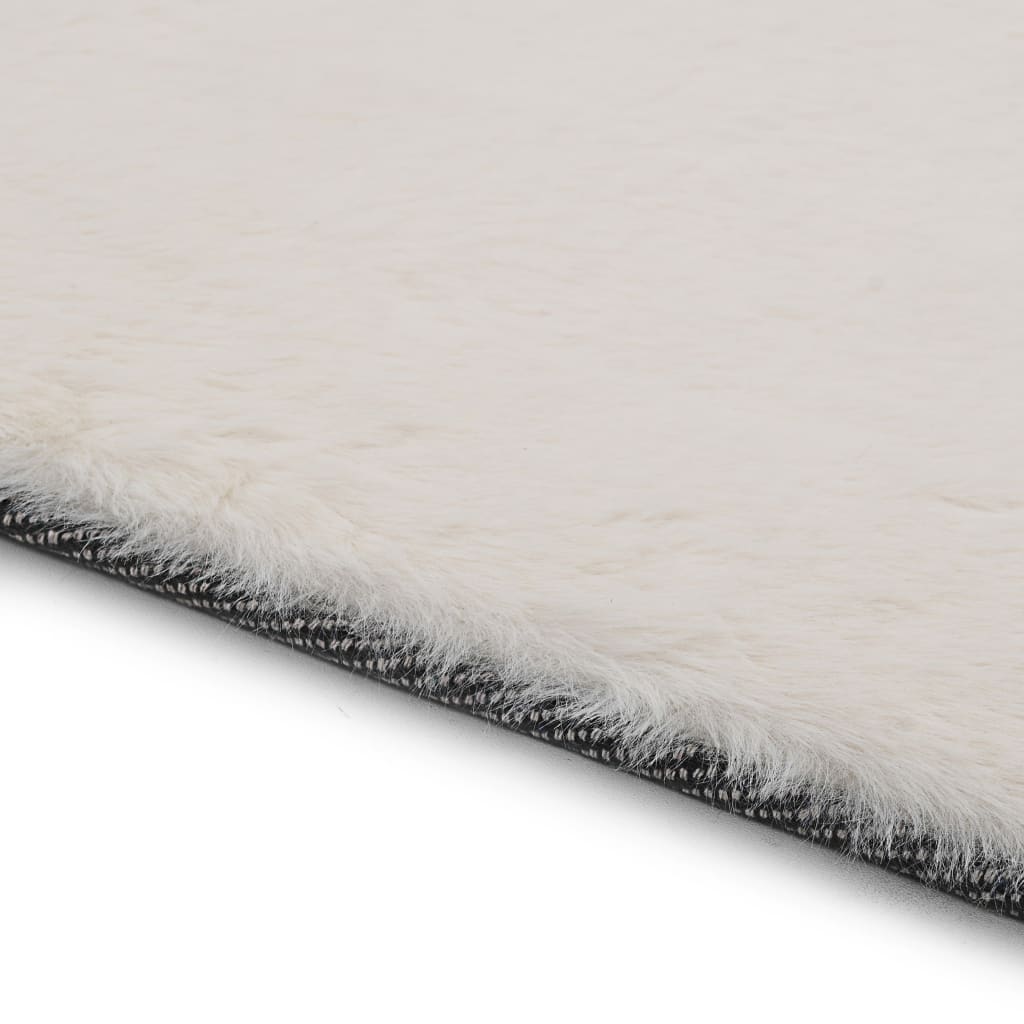 Teppich 160×230 cm Kunstkaninchenfell Creme