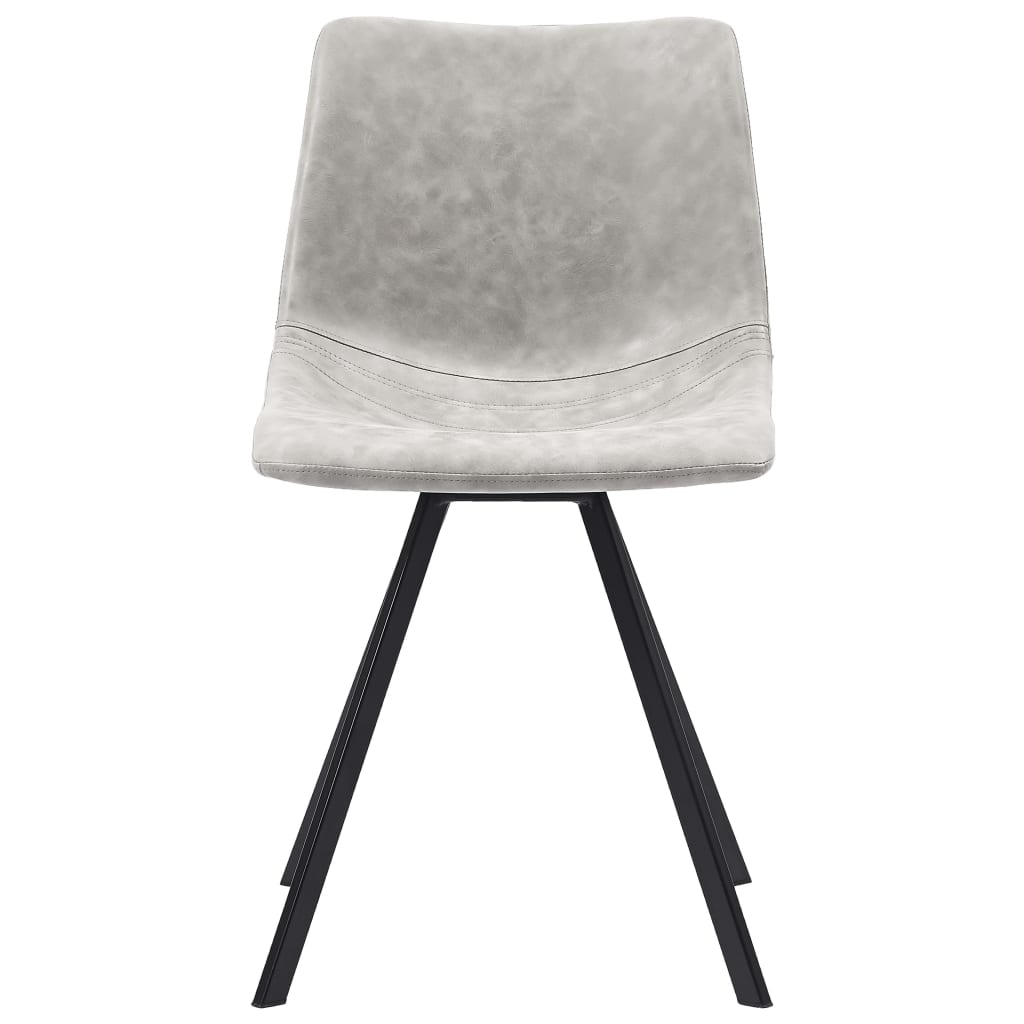 Chaises de salle à manger, lot de 4, en similicuir gris clair