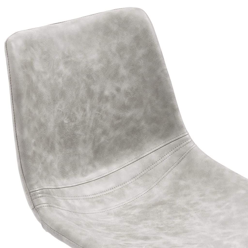 Chaises de salle à manger, lot de 4, en similicuir gris clair